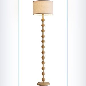 Elegant Tan Floor Lamp with Beaded Design